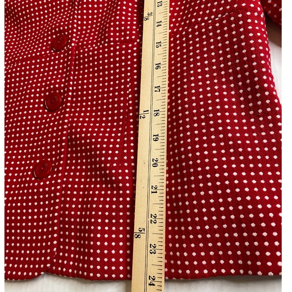 Courtenay Red White Polka Dot Vintage Blazer Jacket Women’s 16 Retro 90s Y2K - Picture 4 of 6